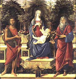 圣母子登基 The Virgin and Child Enthroned (1484)，山德罗·波提切利