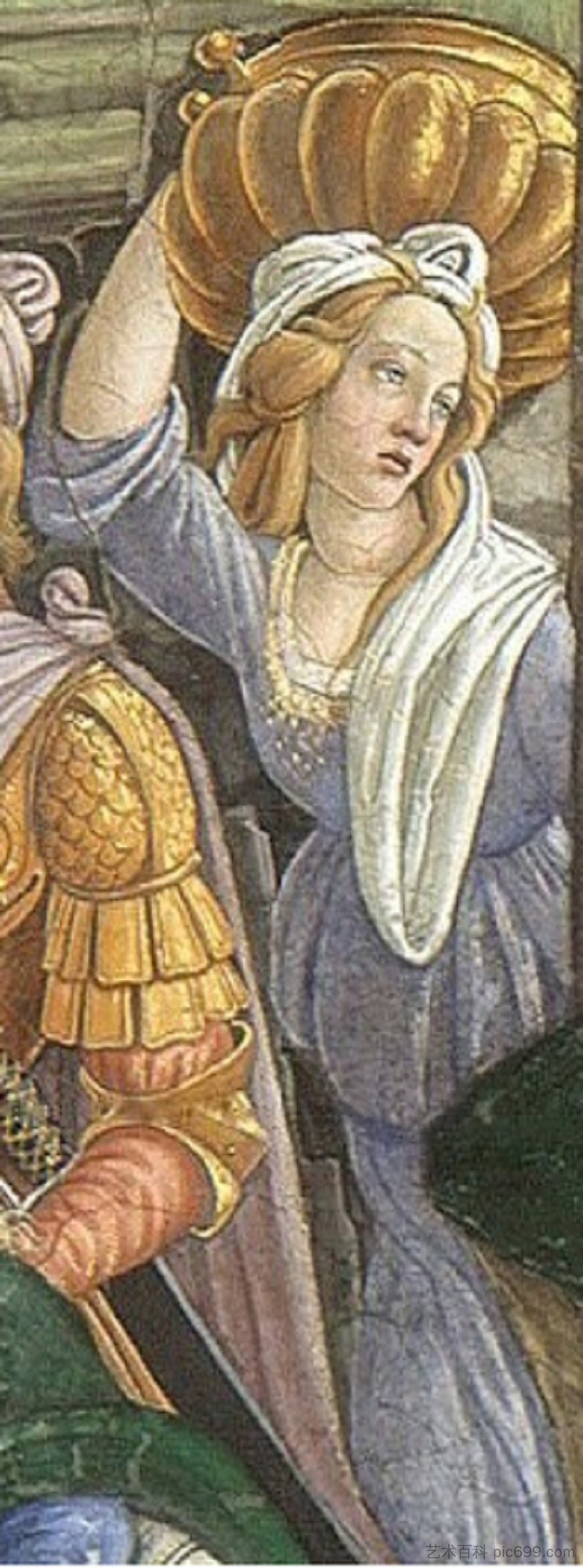 摩西的青春（局部） The Youth of Moses (detail) (1481 - 1482; Italy  )，山德罗·波提切利