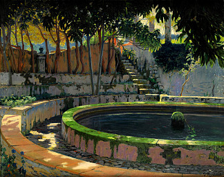 松莫拉格的挽歌花园 The Garden of Elegies at Son Moragues (1903)，圣地亚哥·卢西尼奥尔