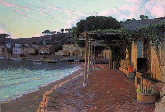 马略卡岛北海岸的索耶尔 Sóller on the north coast of Mallorca (1905)，圣地亚哥·卢西尼奥尔