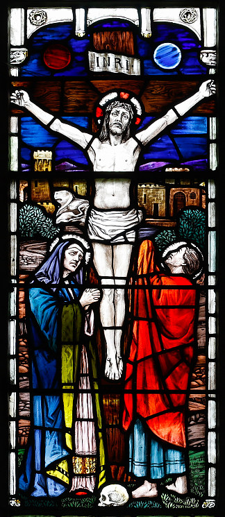 洛赫里亚圣布伦丹大教堂。受难 Loughrea St. Brendan’s Cathedral. Crucifixion (c.1908)，莎拉·普瑟