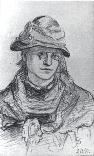 自画像 Self-portrait (c.1875 – c.1878)，莎拉·普瑟
