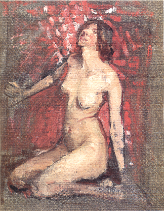 坐着的裸体，头向后仰（凯瑟琳·科尔尼） Seated Nude with Her Head Thrown Back (Kathleen Kearney) (1923)，莎拉·普瑟