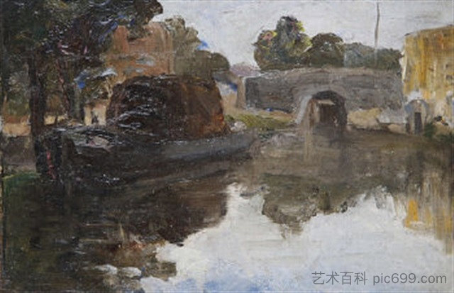 利森街大桥的草皮驳船 Turf Barge at Leeson Street Bridge，莎拉·普瑟