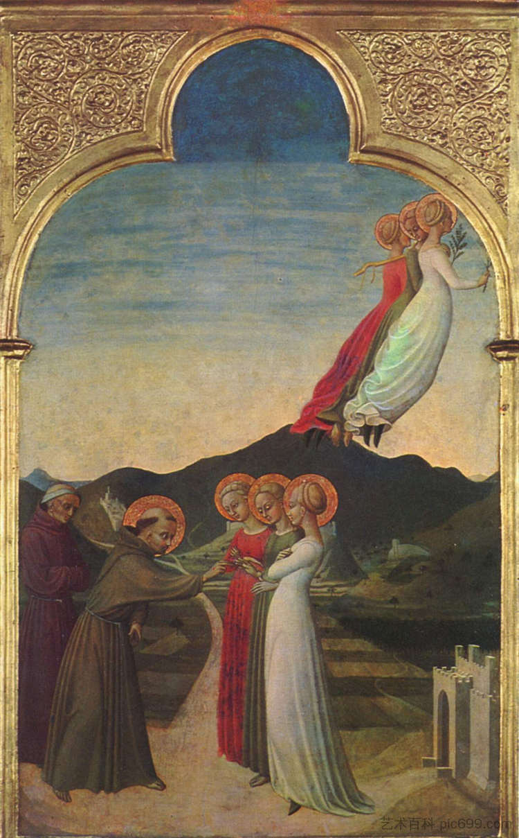 阿西西圣弗朗西斯的神秘婚姻 The mystical marriage of Saint Francis of Assisi (c.1437 - c.1444),萨塞塔(斯特凡诺·迪·乔瓦尼)