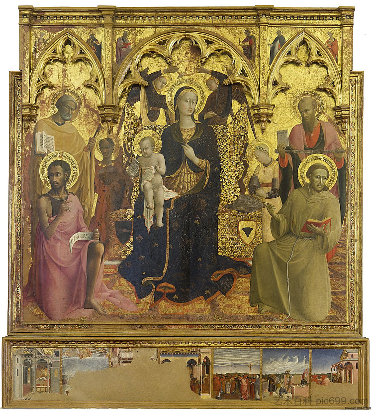 雪祭坛画的麦当娜 Madonna of the Snow Altarpiece (1432)，萨塞塔（斯特凡诺·迪·乔瓦尼）