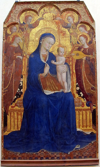 麦当娜和孩子与天使 Madonna and Child with Angels (c.1437 – c.1444)，萨塞塔（斯特凡诺·迪·乔瓦尼）