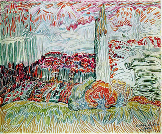 有柏树的风景 Landscape with cypress (1974)，萨特尔·拜赫勒萨德