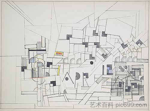 无题（绘图表“4月12日”） Untitled (Drawing Table "Apr 12") (1969)，索尔·斯坦伯格