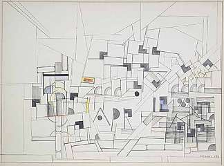 无题（绘图表“4月12日”） Untitled (Drawing Table “Apr 12”) (1969)，索尔·斯坦伯格