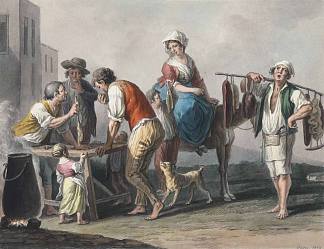熟食和牛肚卖家，原材料卖家 Seller of cooked goods and tripe, Seller of raw goods (1823)，萨维里奥德拉加塔