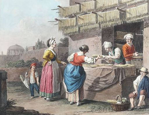 卖马卡罗尼的商店 The shop of the maccaroni seller (1822)，萨维里奥德拉加塔