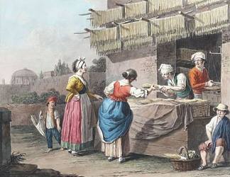 卖马卡罗尼的商店 The shop of the maccaroni seller (1822)，萨维里奥德拉加塔