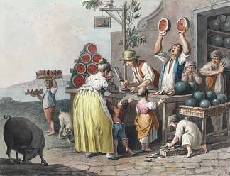 那不勒斯西瓜卖家 Neapolitan seller of watermelons (1823)，萨维里奥德拉加塔