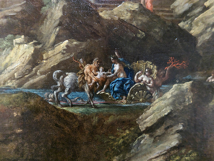 阿喀琉斯教育（局部） Achilles' Education (detail)，塞巴斯蒂亚诺·孔卡