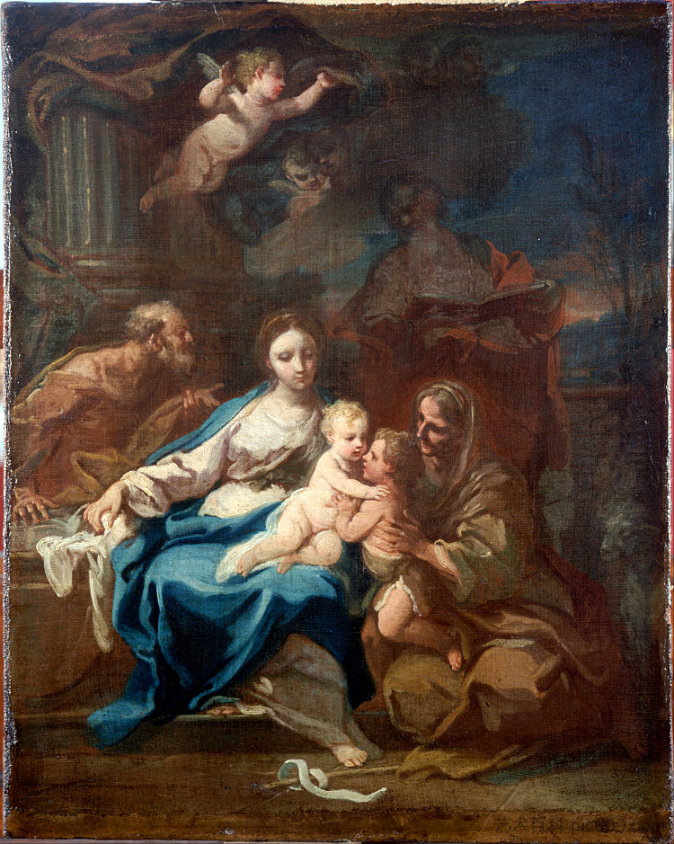 圣安妮、施洗者和撒迦利亚 Holy Family with St Anne, the Baptist and Zacharias，塞巴斯蒂亚诺·孔卡