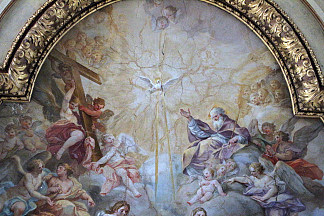 圣塞西莉亚的荣耀在圣塞西莉亚（罗马） Glory of Santa Cecilia in Santa Cecilia (Rome) (c.1727)，塞巴斯蒂亚诺·孔卡