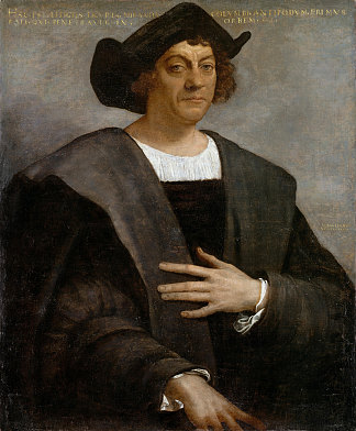 一个男人的肖像，据说是克里斯托弗·哥伦布 Portrait of a Man, Said to Be Christopher Columbus (1519)，塞巴斯蒂亚诺·德尔·皮翁博