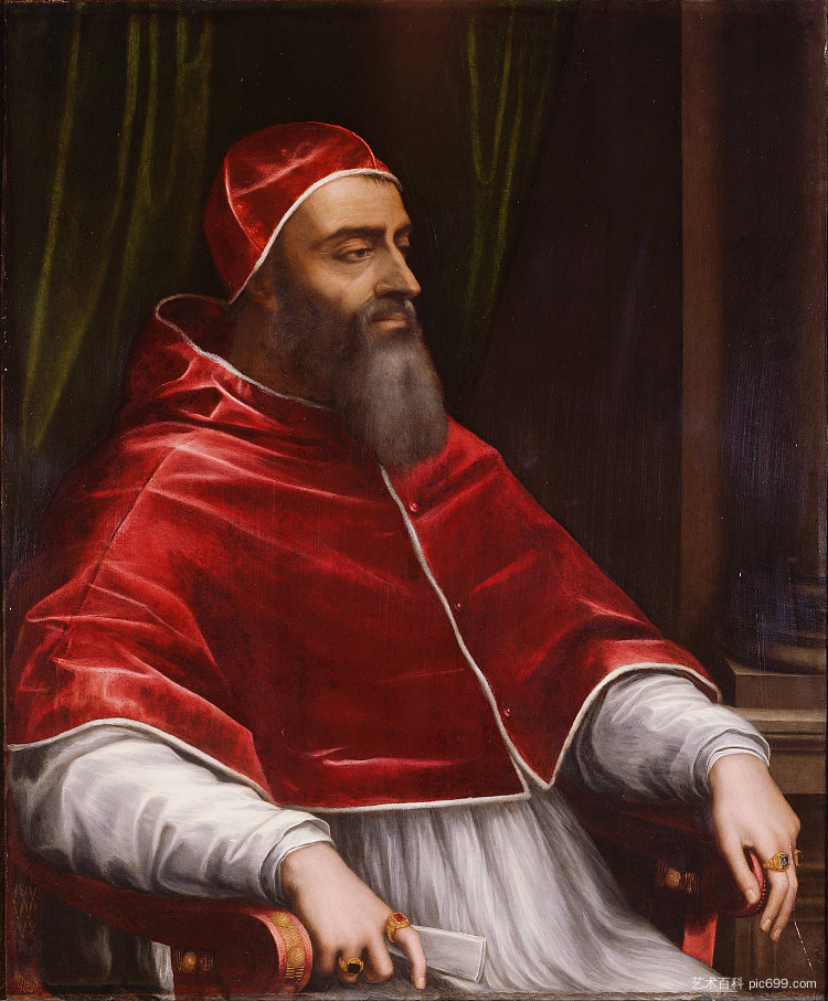 朱利奥·迪·朱利亚诺·德·美第奇，教皇克莱门特七世 Giulio Di Giuliano De' Medici, Pope Clement VII (c.1531)，塞巴斯蒂亚诺·德尔·皮翁博