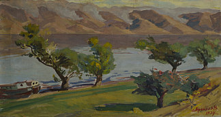 从塞万岛眺望 View from the Sevan island (1937; Sevan,Armenia                     )，赛拉德拉克