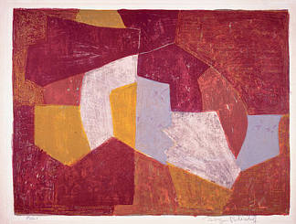 胭脂红，棕色，黄色和灰色组合物 Composition carmin, brune, jaune et grise (1956)，谢尔盖·波利雅科夫
