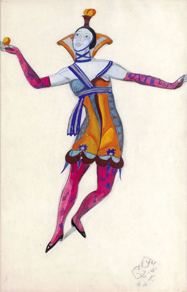 “威尼斯疯子”的服装设计 - 科伦比纳 Costume design for "Venetian madmen" - Colombina (1915; Russian Federation  )，谢尔盖苏迪金