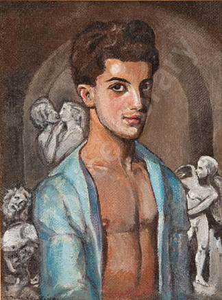 《约瑟夫传奇》中列昂尼德·马辛的肖像 Portrait of Leonide Massine in “The Legend of Joseph” (1914; Russian Federation                     )，谢尔盖苏迪金