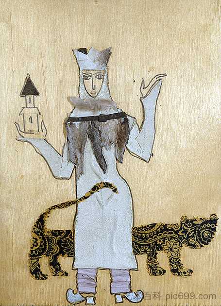 电影《石榴的颜色》的草图。“嘶嘶” The sketch to the movie "Colour of Pomegranate". "Qween" (1967),谢尔盖·帕拉杰诺夫