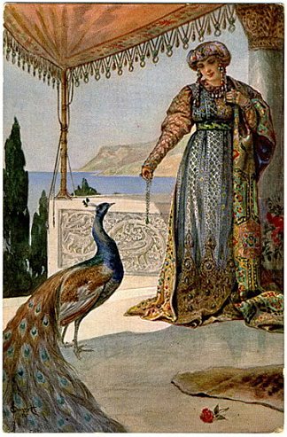 女士与孔雀 Lady with Peacock，谢尔盖所罗门