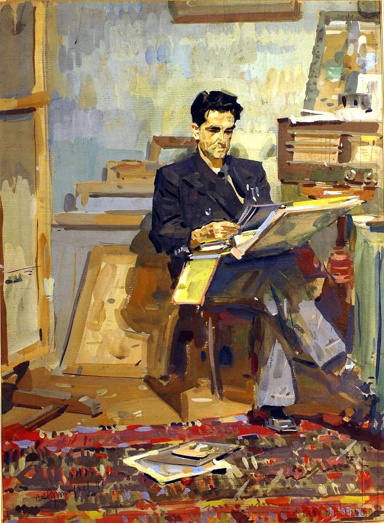 艺术家康斯坦丁·扎鲁巴的肖像 Portrait of the Artist Konstantin Zaruba (1947)，塞尔吉格里格里夫