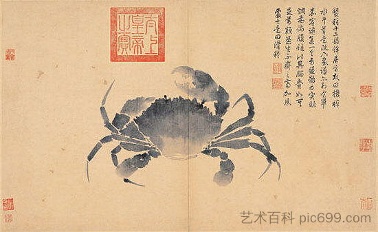 螃蟹（生活素描） Crab (Sketches from Life)，沈周