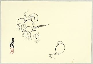 白鼠 White Rats (1890)，柴田是真