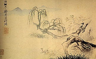 河上的鸭子 Ducks on the river (1699)，石涛