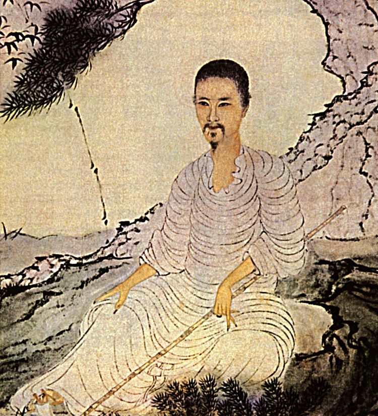 自画像，以及一根别针和一根竹子 Self-portrait, along with a pin and a bamboo (1674)，石涛