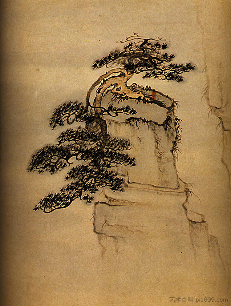 黄山景观 View of Mount Huang (1656 - 1707)，石涛