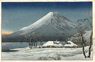 山中湖的富士山 Fuji from Lake Yamanaka (1929)，高桥松亭