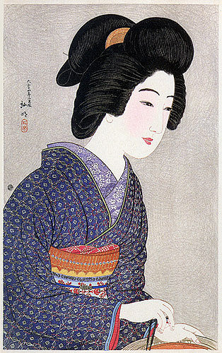火盆艺伎 Geisha by Brazier (1925)，高桥松亭