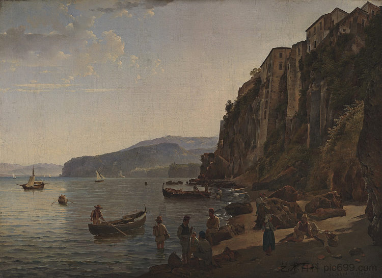 索伦托的小港口 Small harbor in Sorrento (1826; Italy  )，西尔维斯特·谢德林