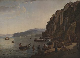 索伦托的小港口 Small harbor in Sorrento (1826; Italy                     )，西尔维斯特·谢德林