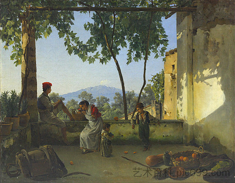 阳台。在索伦托 Balcony. In Sorrento (1827)，西尔维斯特·谢德林