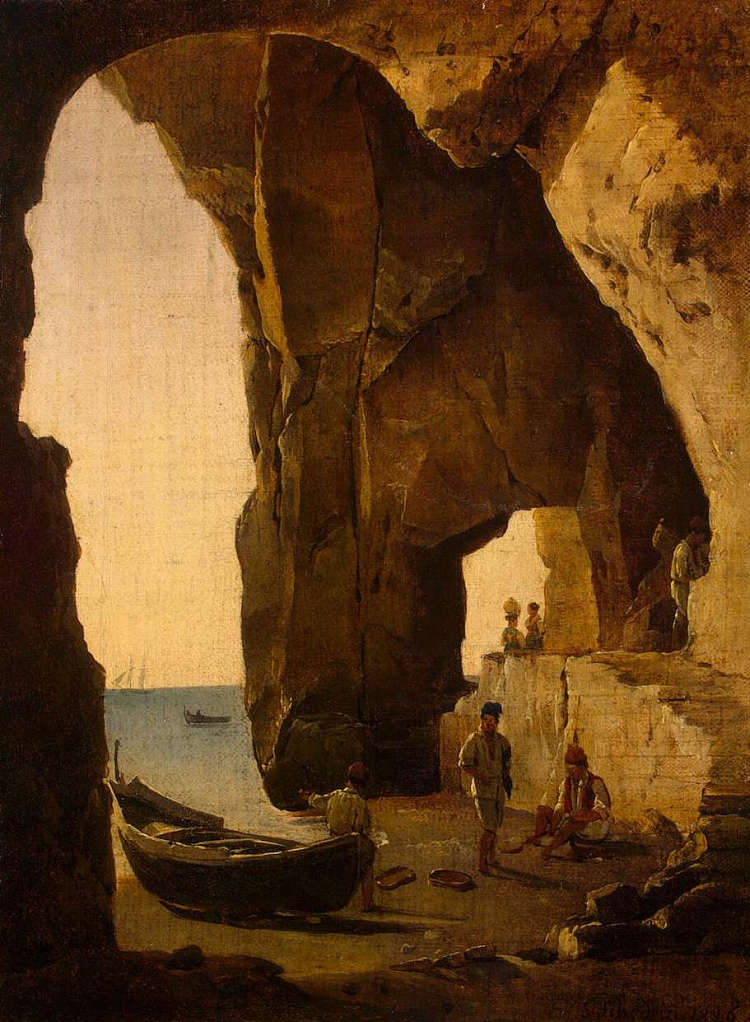 洞穴（索伦托） Cave in Sorrento (1826; Italy  )，西尔维斯特·谢德林