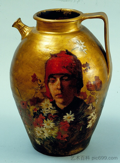 花丛中女人形象的水壶 Pitcher with figures of women among the flowers (1891)，西尔维斯特联赛