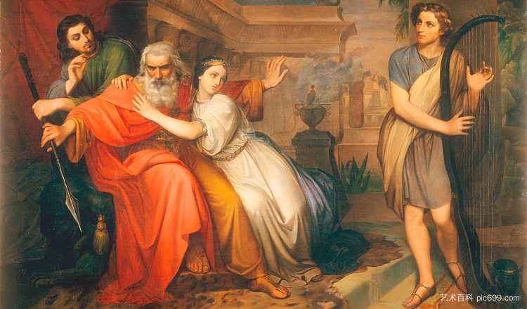 大卫用竖琴平息扫罗的愤怒 David calming Saul's fury with the harp (1852)，西尔维斯特联赛