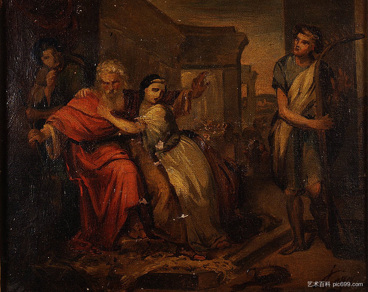 大卫用竖琴平息扫罗的愤怒（预备草图） David calming Saul's fury with the harp (Preparatory sketch) (1852)，西尔维斯特联赛