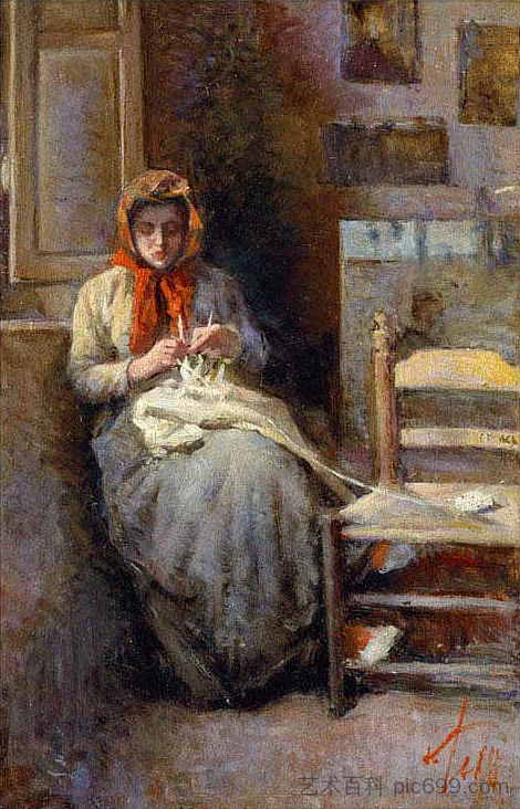 加布罗女人编织袜子 Gabbro woman knitting the sock，西尔维斯特联赛