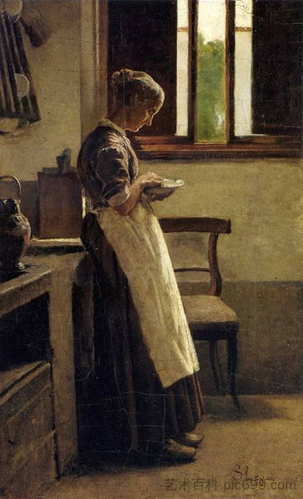 厨房里女人的身影 Figure of woman in the kitchen (1872 - 1873)，西尔维斯特联赛