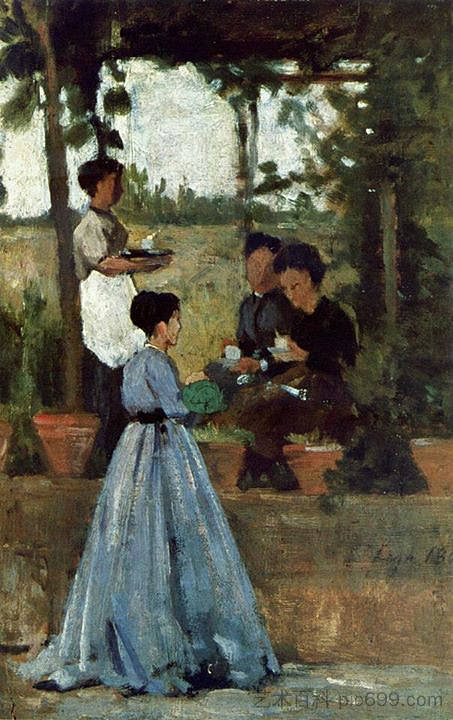 凉棚下的咖啡 Coffee under the pergola (1864),西尔维斯特联赛