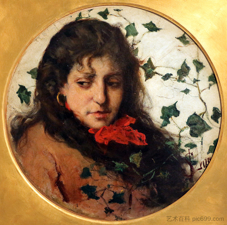 有常春藤的女人 Woman with ivy (c.1885 - 1887)，西尔维斯特联赛