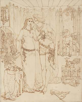 浮士德和玛格丽特 Faust and Marguerite (c.1856)，西梅昂·所罗门