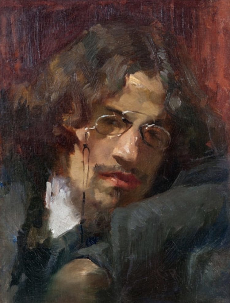 一个年轻人的肖像 - 学习 Portrait of a young man - study，西蒙·维尔科夫